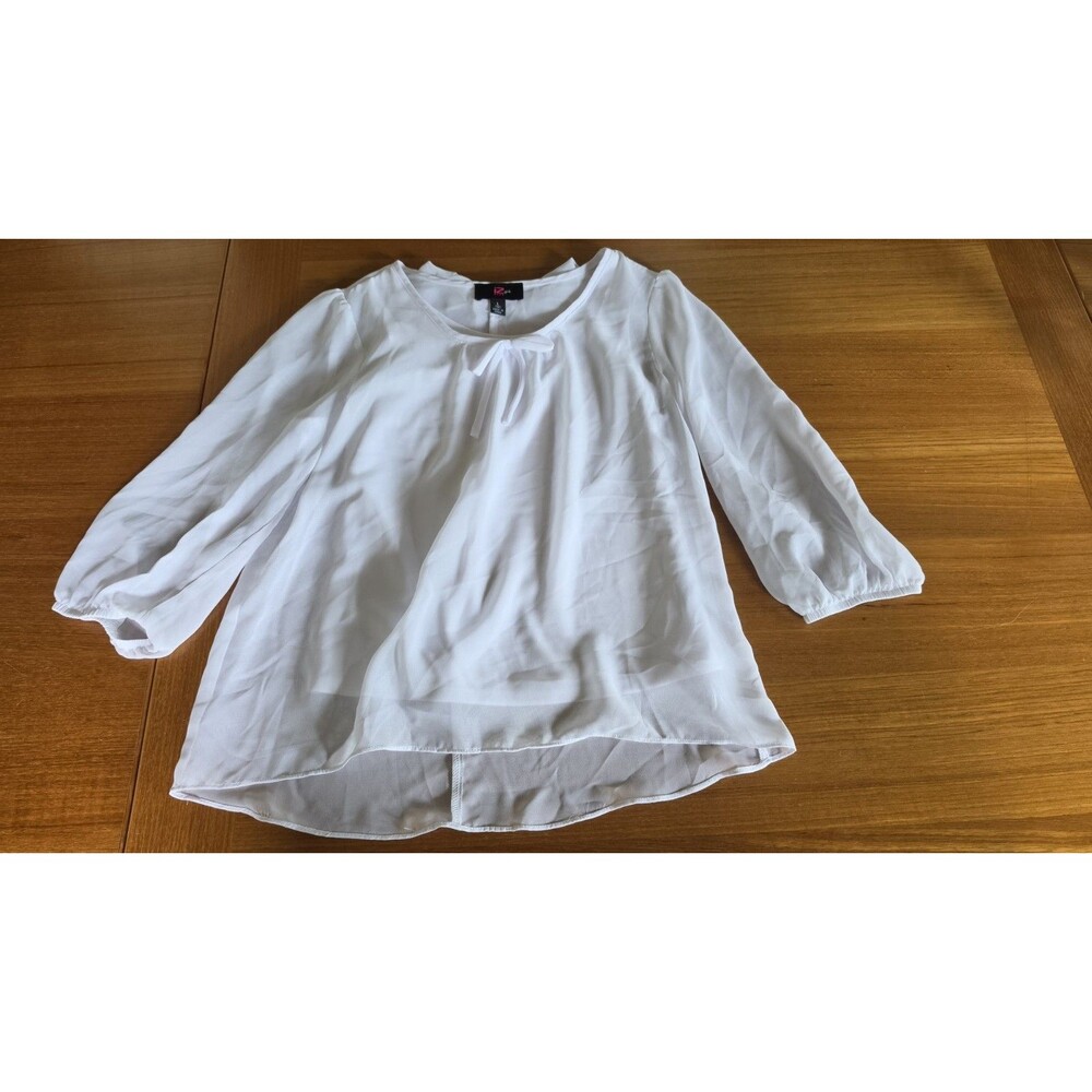 IZ Byer Girl's White Blouse Size L (14)